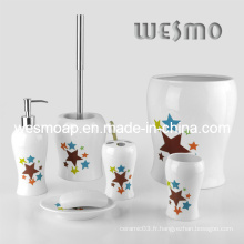 Accessoires de bain en porcelaine avec décalque étoile (WBC0501A)